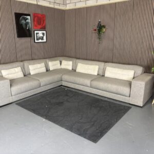 Luxe Hoekbank Ploegstof Grijs 355x300