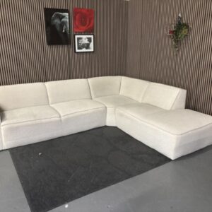 Hoekbank Teddystof Wit 315x260