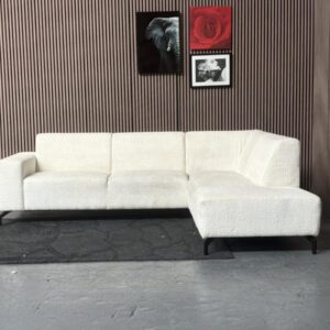 Hoekbank Teddystof Wit 275x210